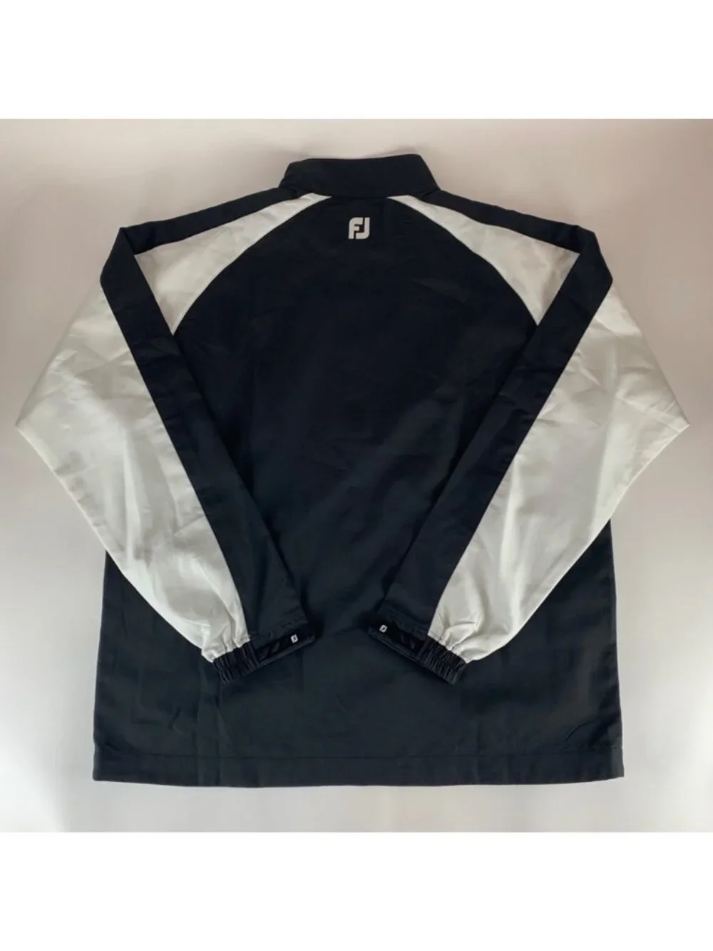 FootJoy Golf Black White Long Sleeve Lightweight Pullover Jacket Mens Large